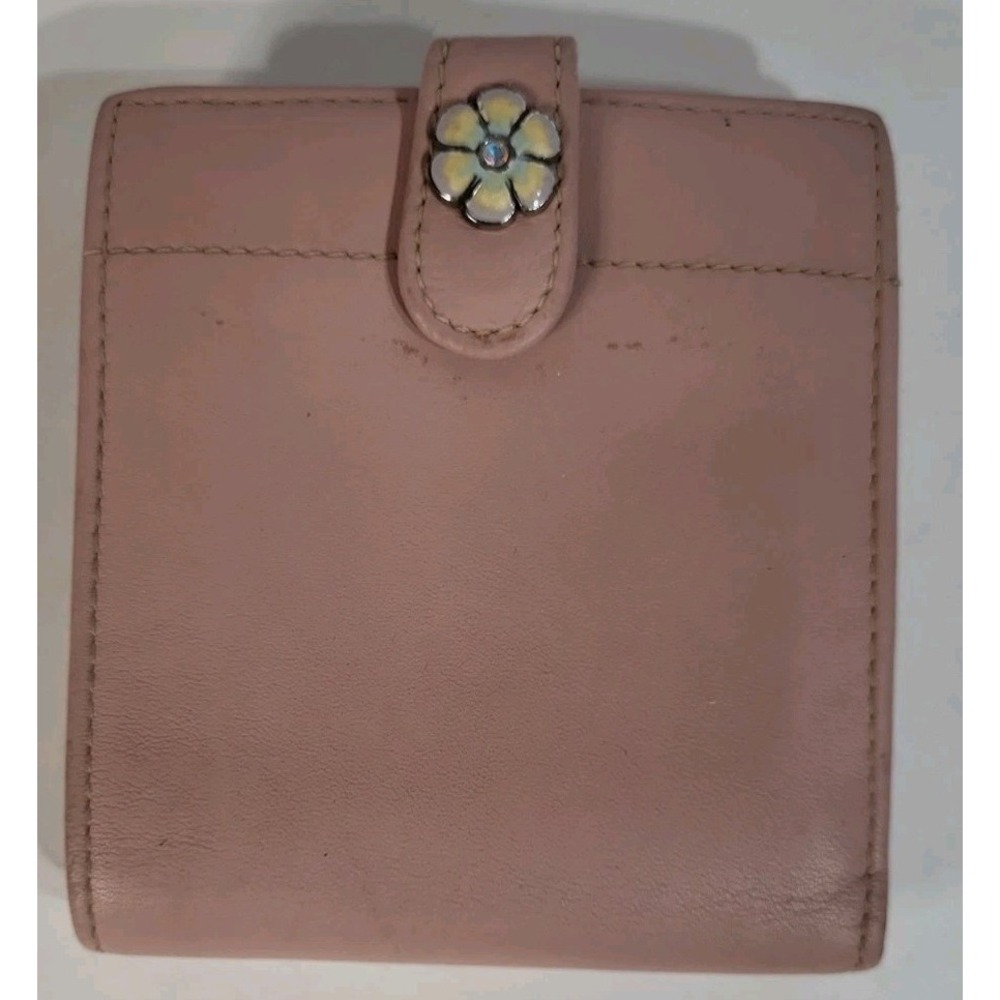 Vintage Brighton Pink Soft Leather Wallet BillFold Organizer Heart Change Pouch - Picture 2 of 15